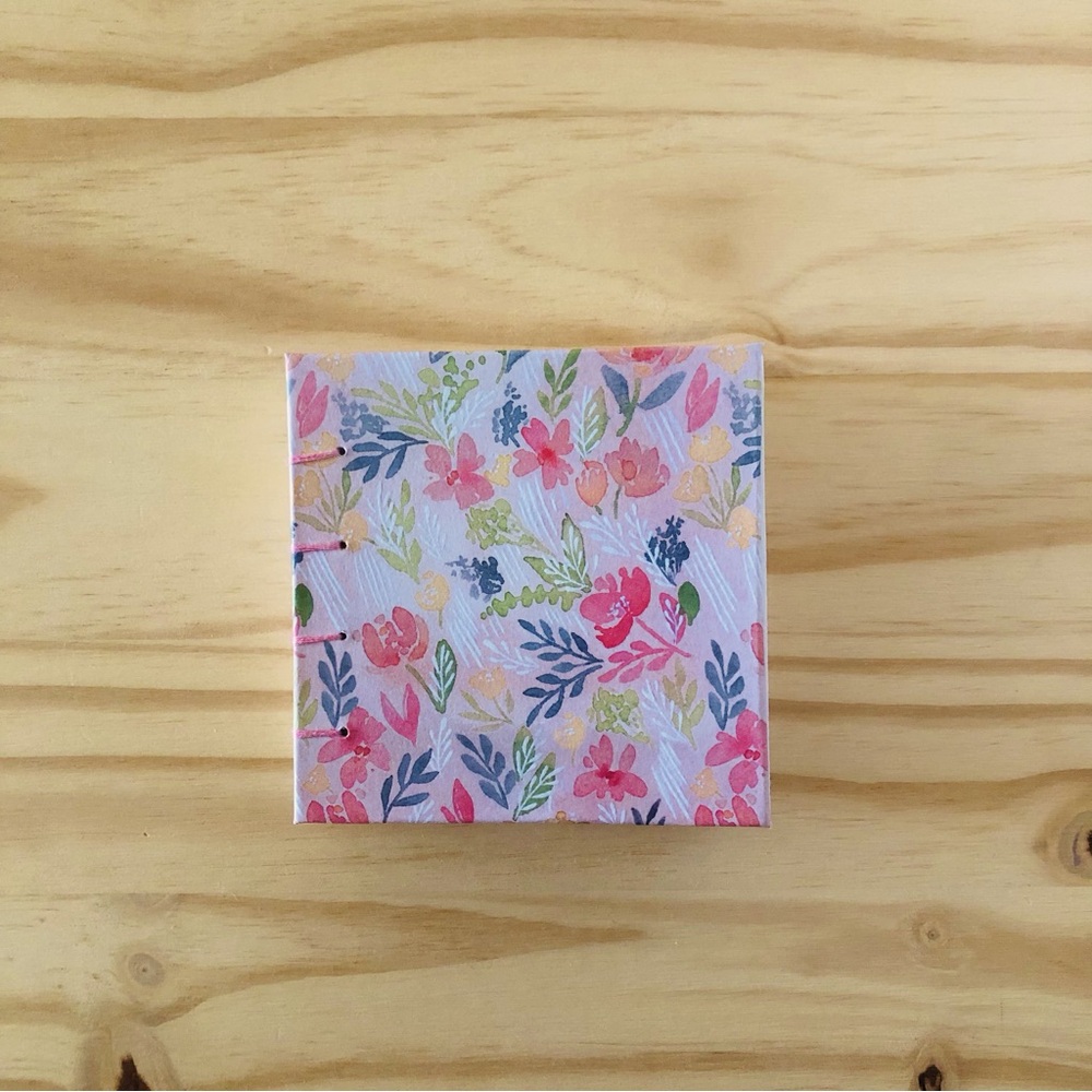 Handmade Pink Floral Watercolor Journal